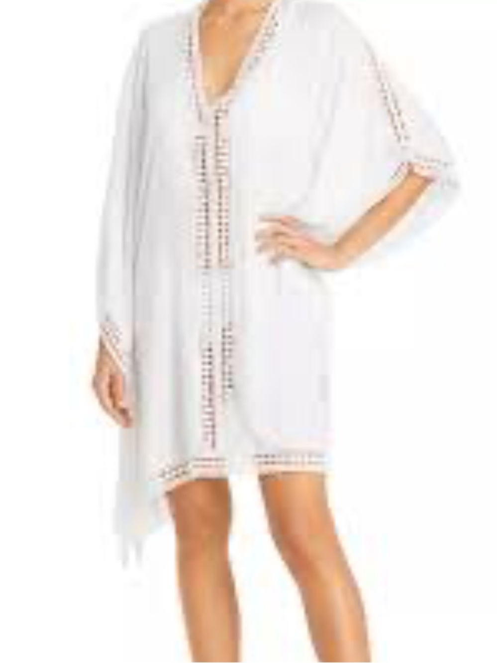EUC Tommy Bahama white rayon and cotton lace trim swim cover-up medium - Picture 2 of 9